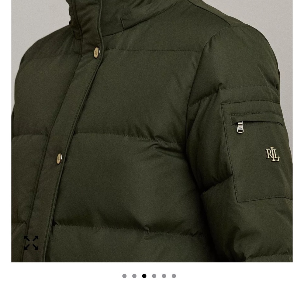 Ralph Lauren Olive Green Puffer Coat with Faux Fur Hood - Picture 4 of 12